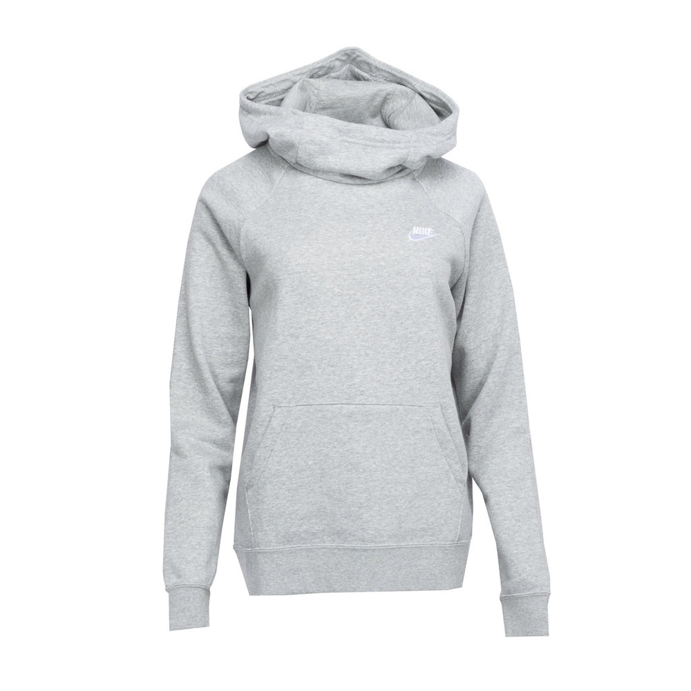 Nike Womens Essential Grey Funnel Neck Fleece Hoodie (BV4116-063) Size SMALL